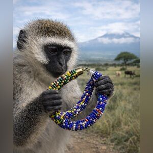 2 African beaded bracelets from Kenya metal clasps 8"